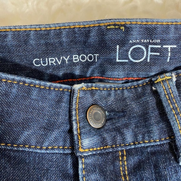 Ann Taylor LOFT Woman's Curvy Boot Dark Wash Jeans Sz 0 - Picture 5 of 7